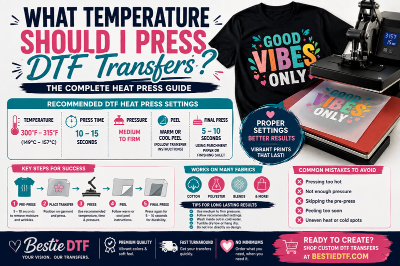 What Temperature Should I Press DTF Transfers? The Complete Heat Press Guide (2026)