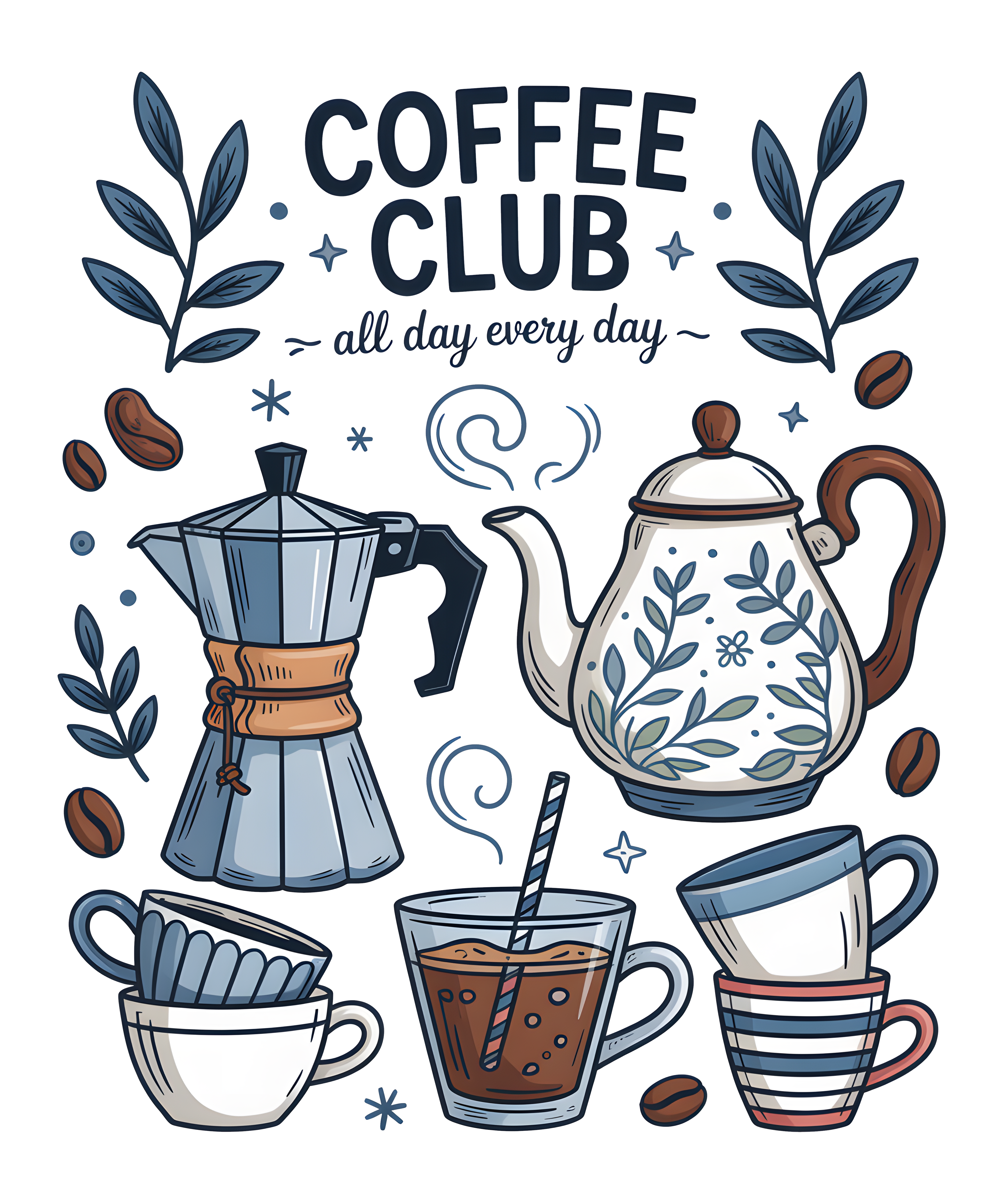 Coffee Club DTF Ready-to-Press