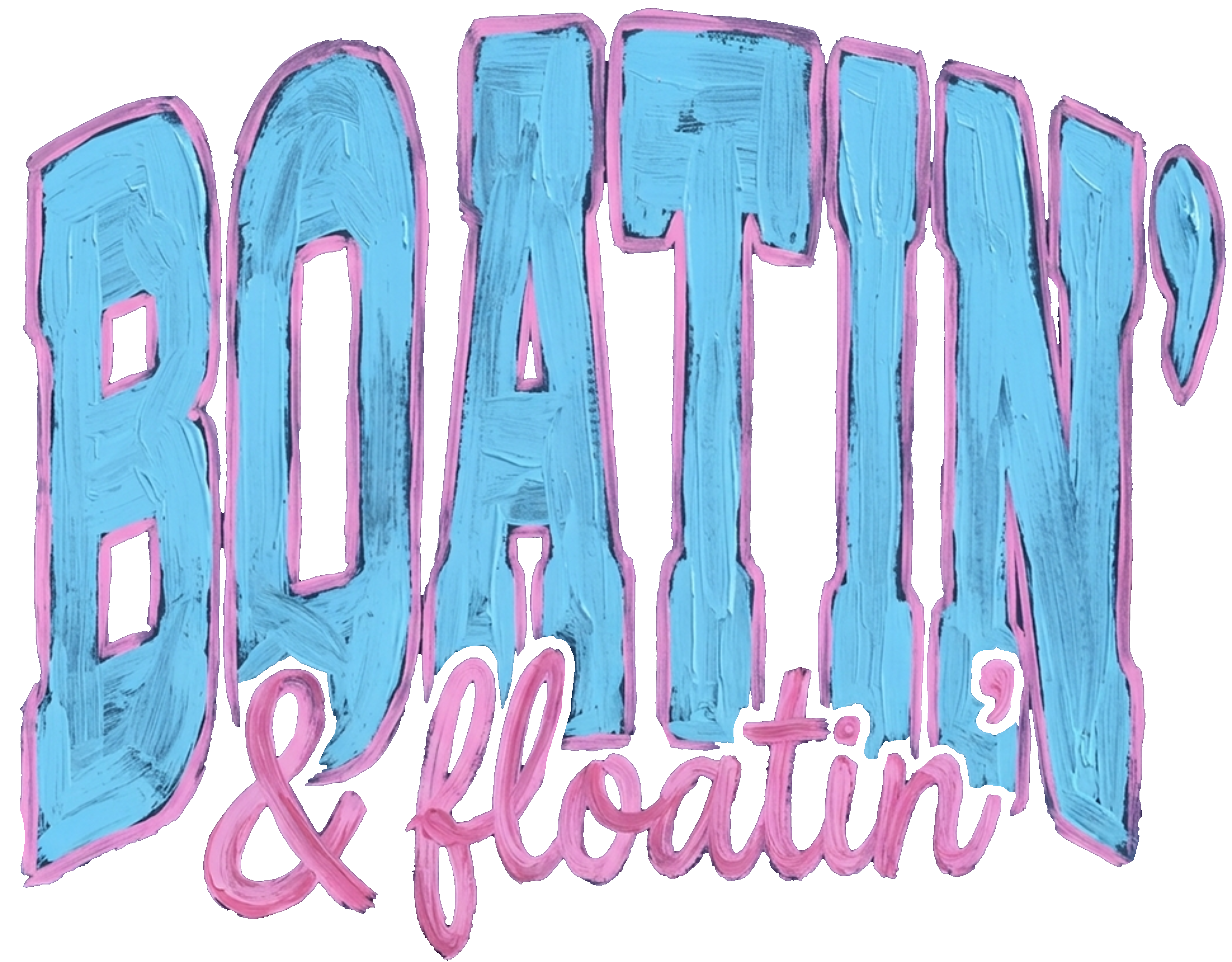 Boatin’ & Floatin’ Graphic | Cute Distressed Teal Boat Life | Summer Lake & Beach Ready to Press