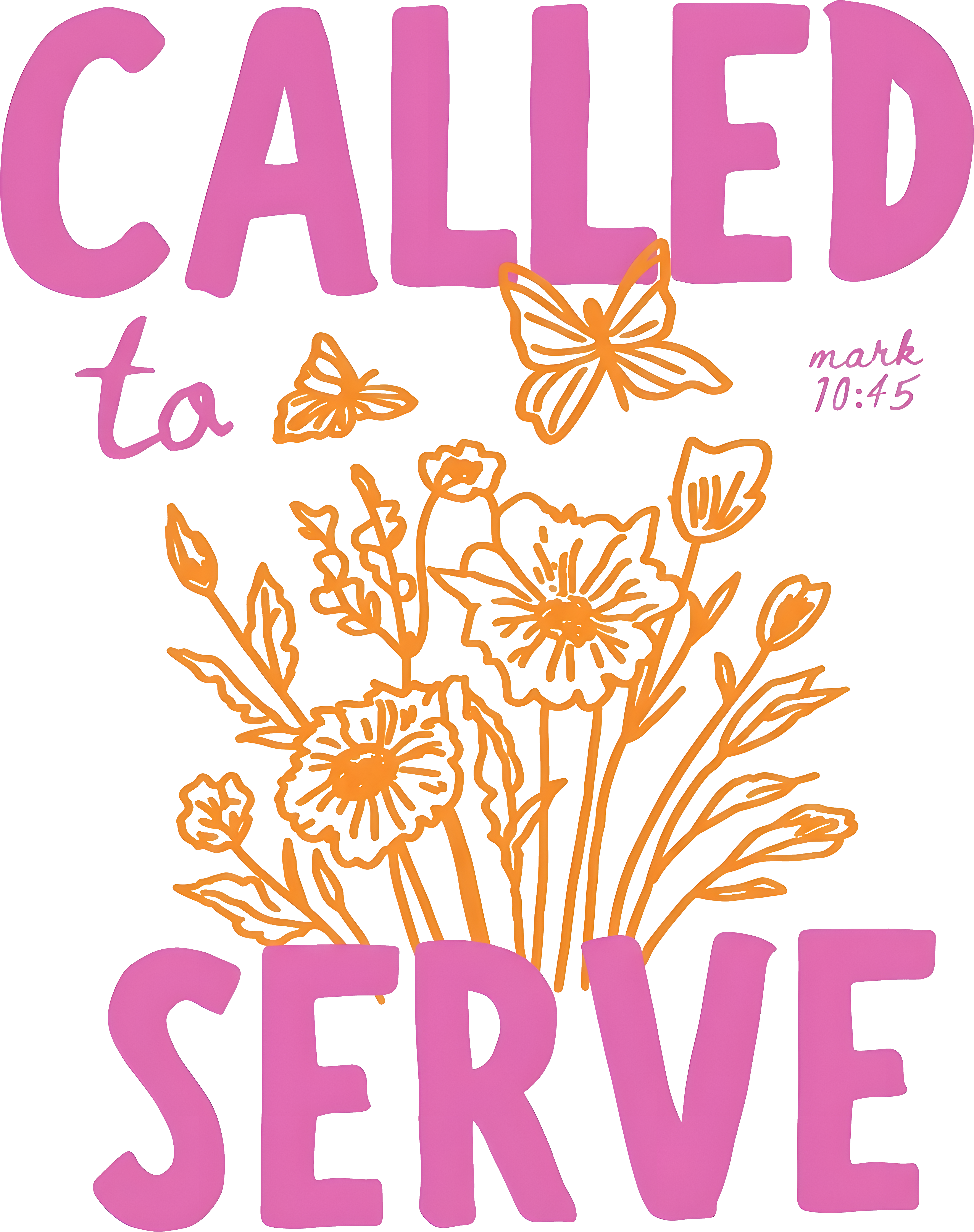 Called to Serve Christian Design - Cute Floral Faith Tee - Mark 16:15 Missionary Shirt - Inspirational Women's Graphic Tee