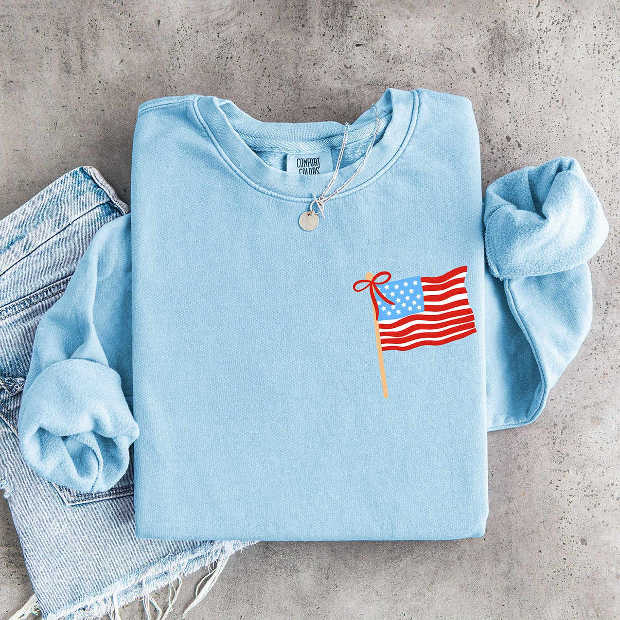 "Loves Jesus and America Too" Patriotic DTF Transfer – Christian Americana Graphic for Apparel
