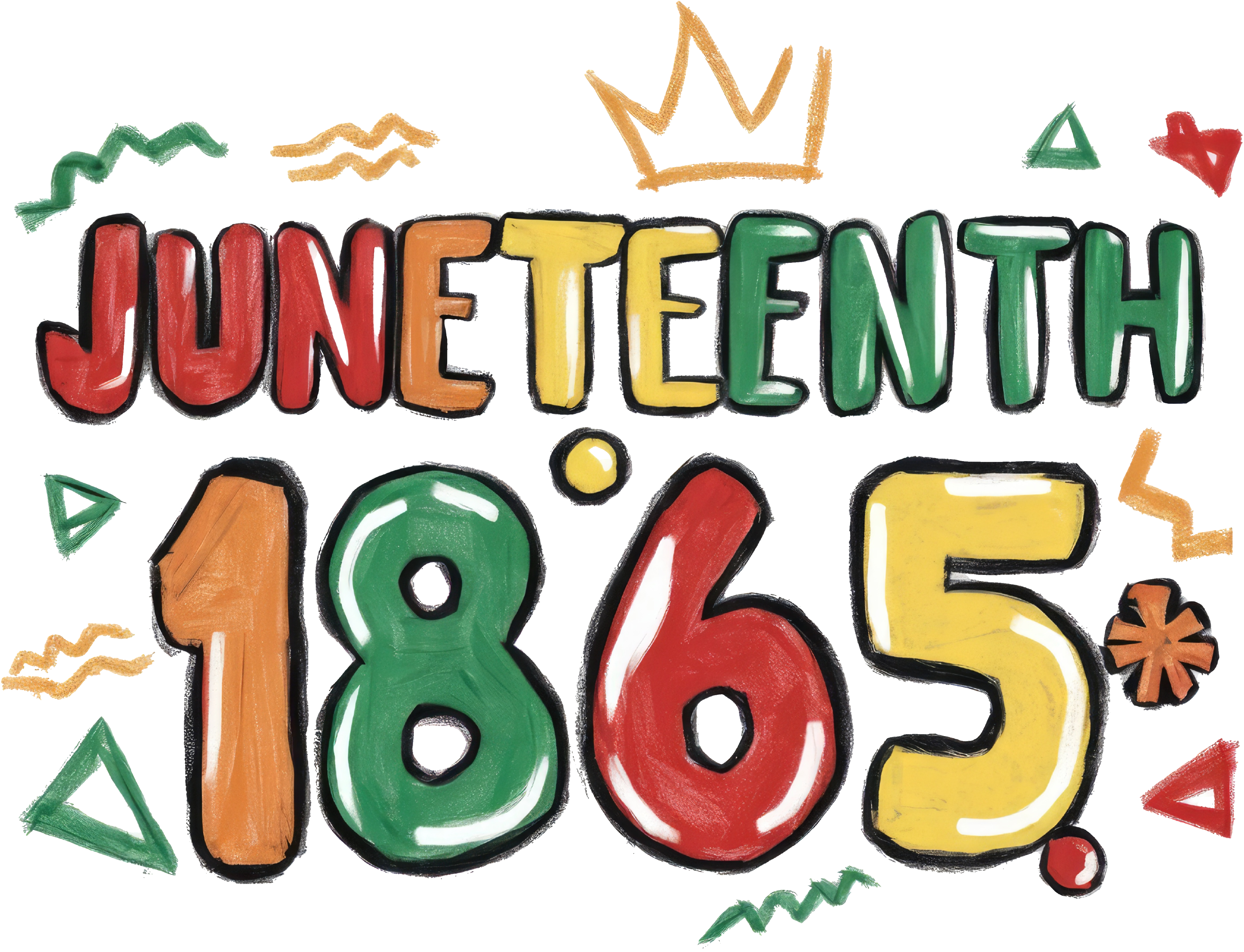 Juneteenth 1865 Retro Bubble Design| 90s Graffiti Style Freedom Day | Pan-African Colors Graphic