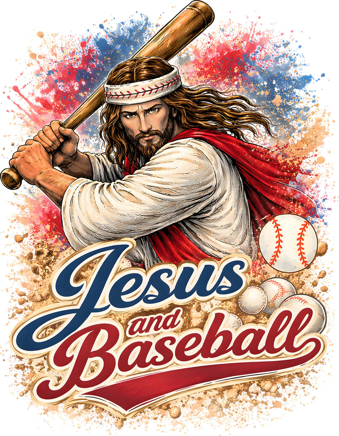 Jesus and Baseball DTF Transfer | Religious Sports | Bestie DTF