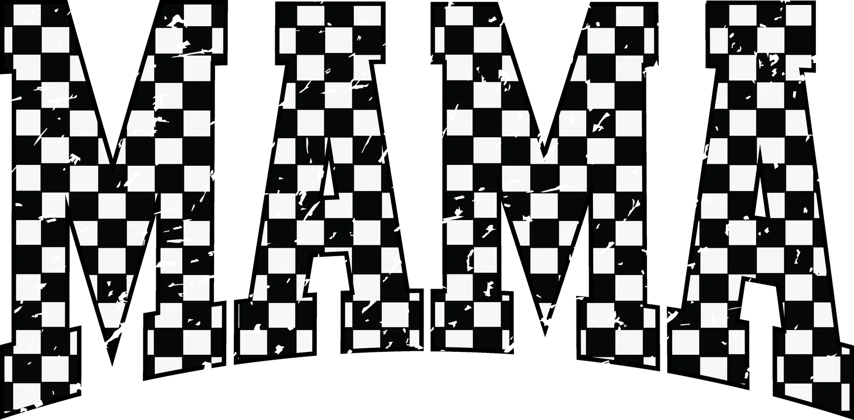 Distressed Checkered MAMA DTF Transfer - Ready to Press