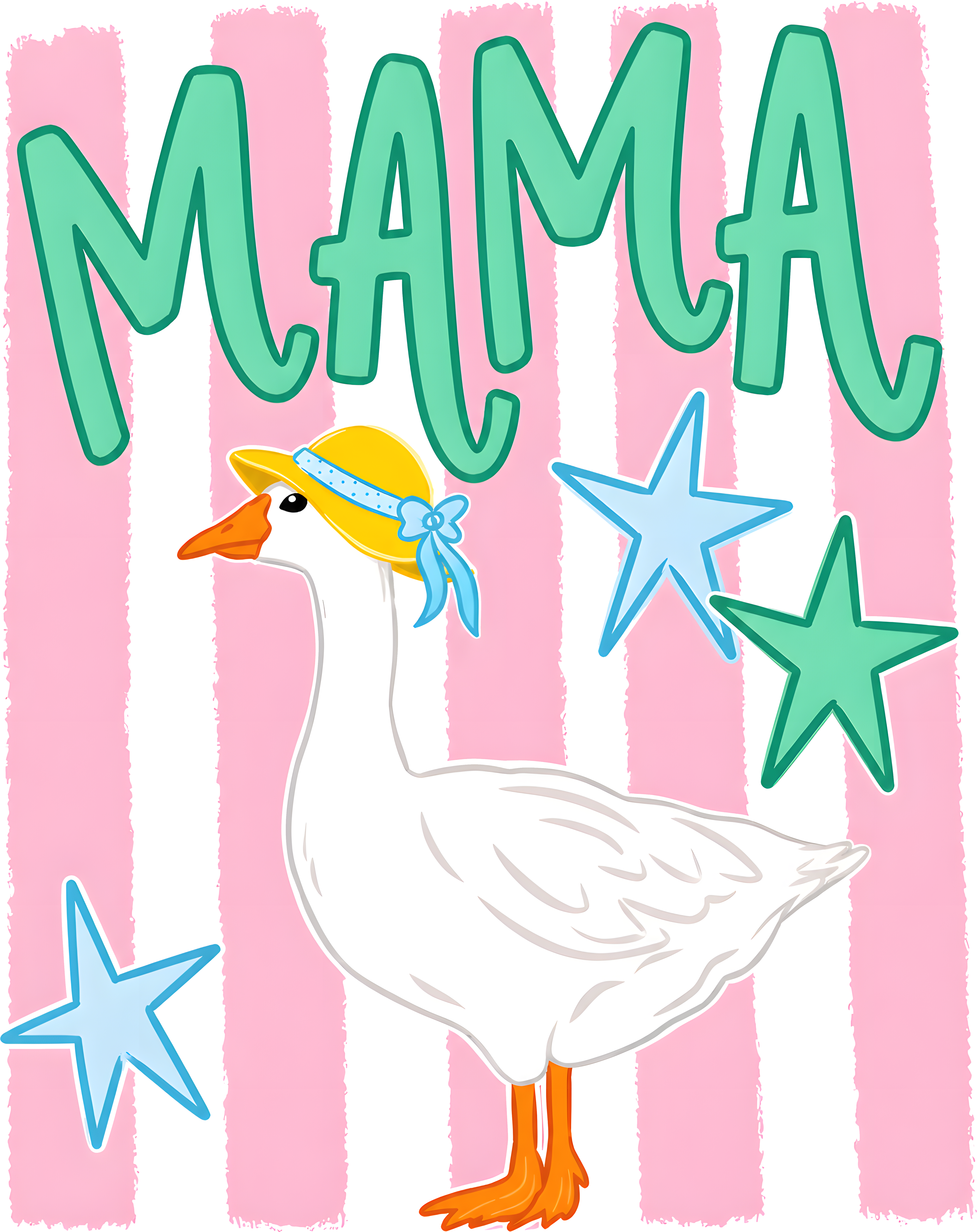 Retro Mama Goose - Cute Striped Mother's Tee