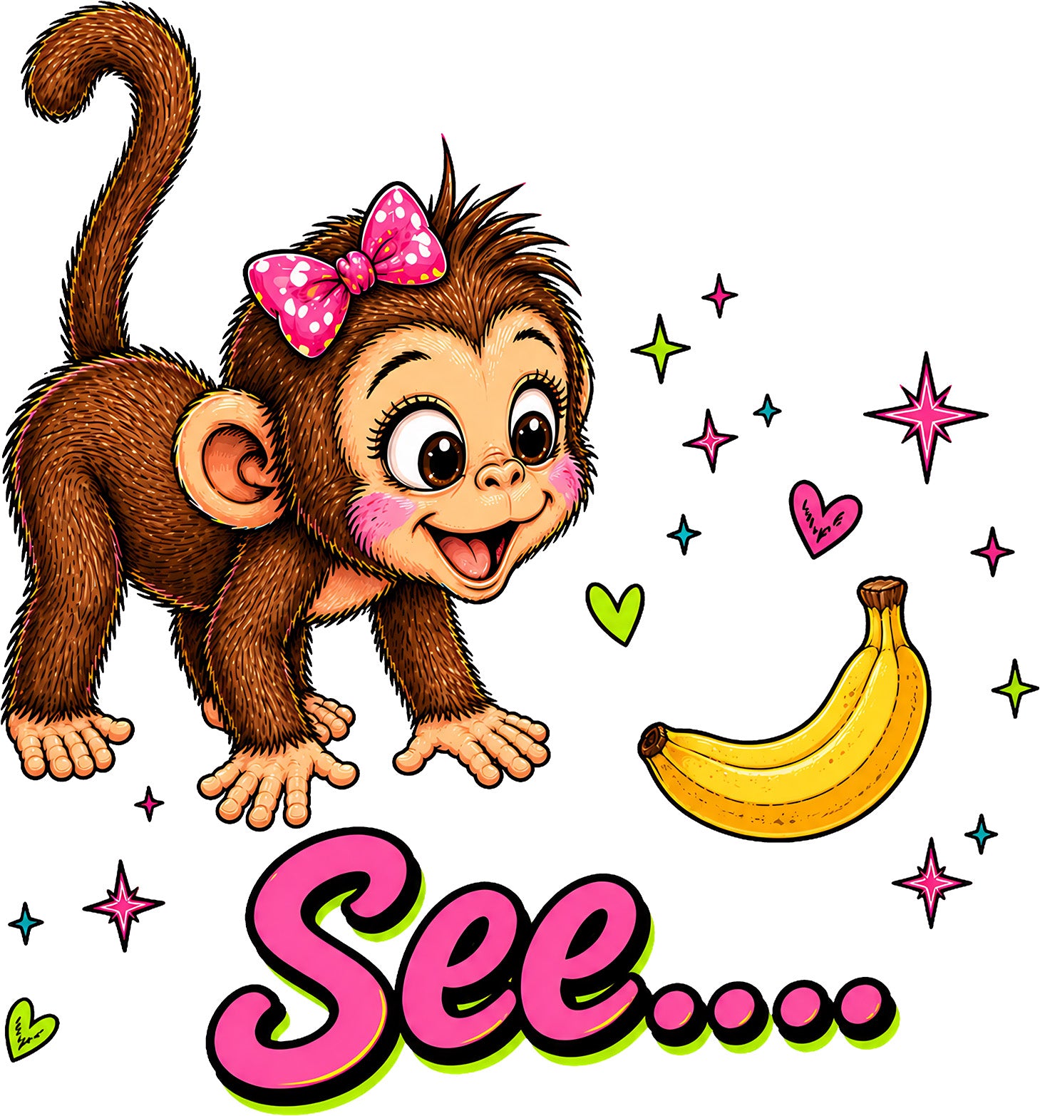 Coordinated Monkey "See" and "Do" Retro Shirts - Fun Kids & Toddler Set