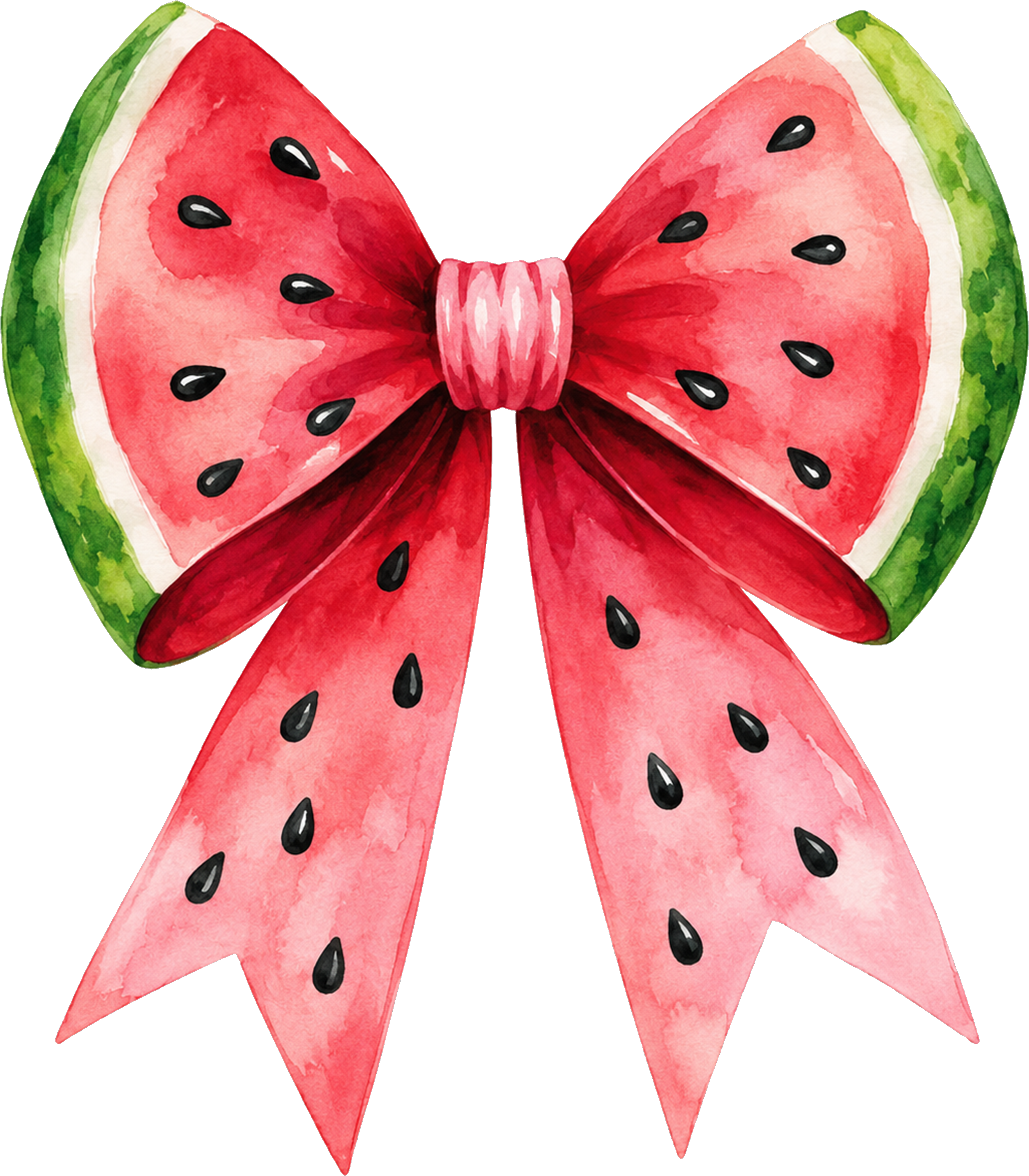 Summer Vibes Watermelon Bow | Retro Watercolor Fruit Graphic | Coquette Aesthetic Summer Vacation