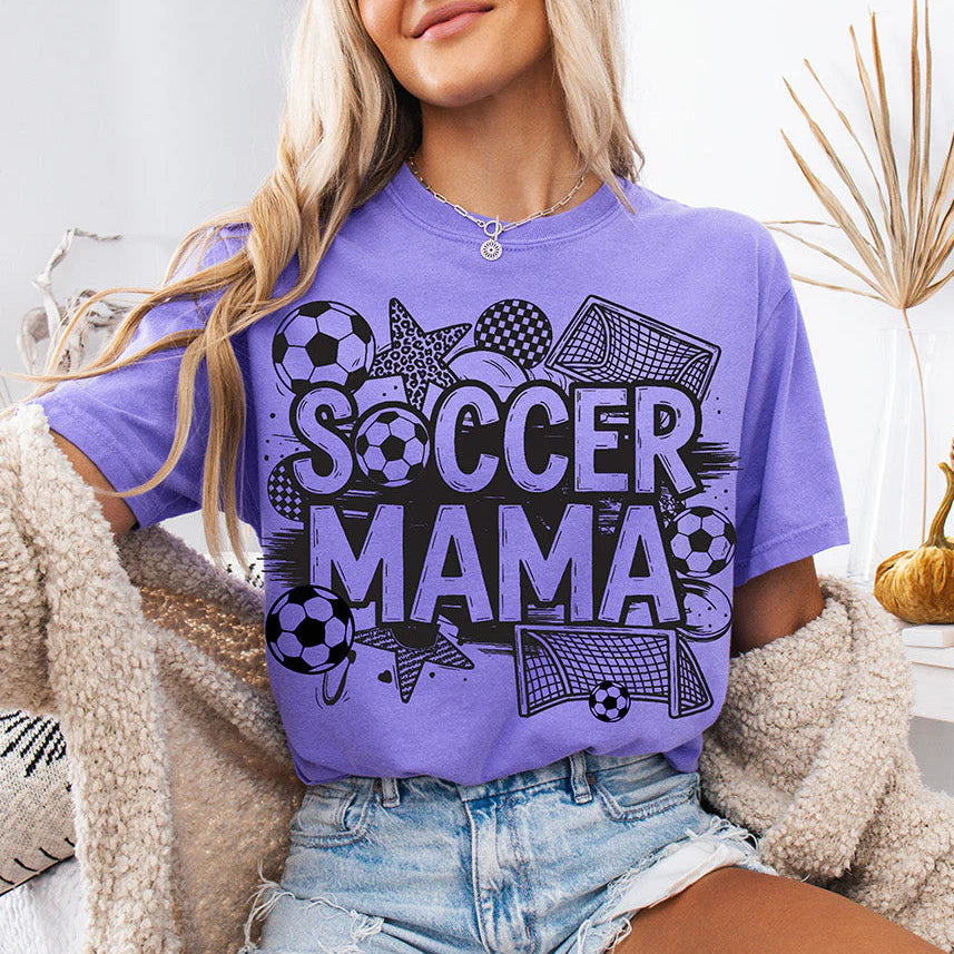 Soccer Mama Grunge Collage DTF Transfer - Ready to Press Soccer Designs