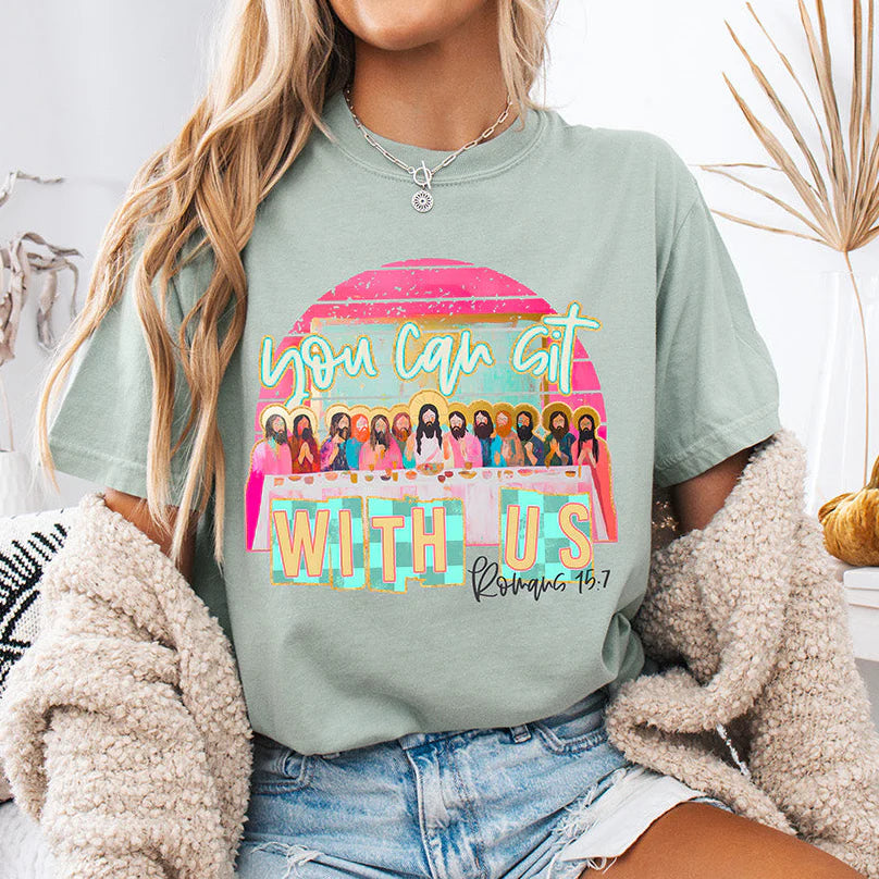 Retro Last Supper "You Can Sit With Us" DTF Transfer - Ready to Press