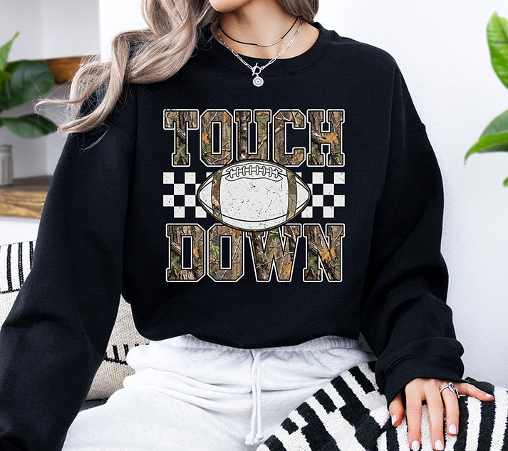 Camo Touchdown Football DTF Transfer | Game Day Football Design