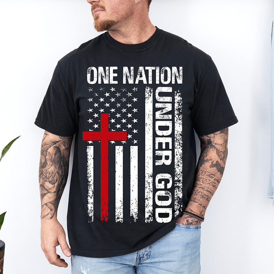 American By Birth, Christian By Grace - Patriotic Faith Graphic Design