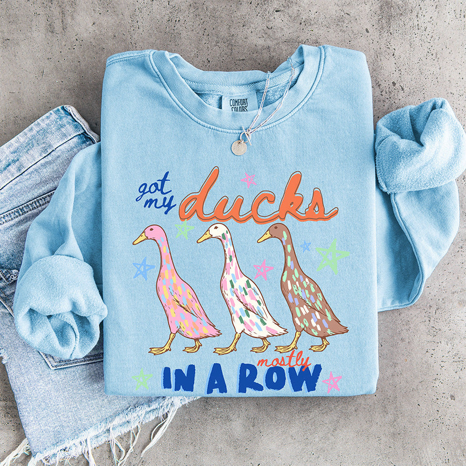 Got My Ducks Mostly In A Row | Funny Relatable Design | Retro Runner Duck Graphic