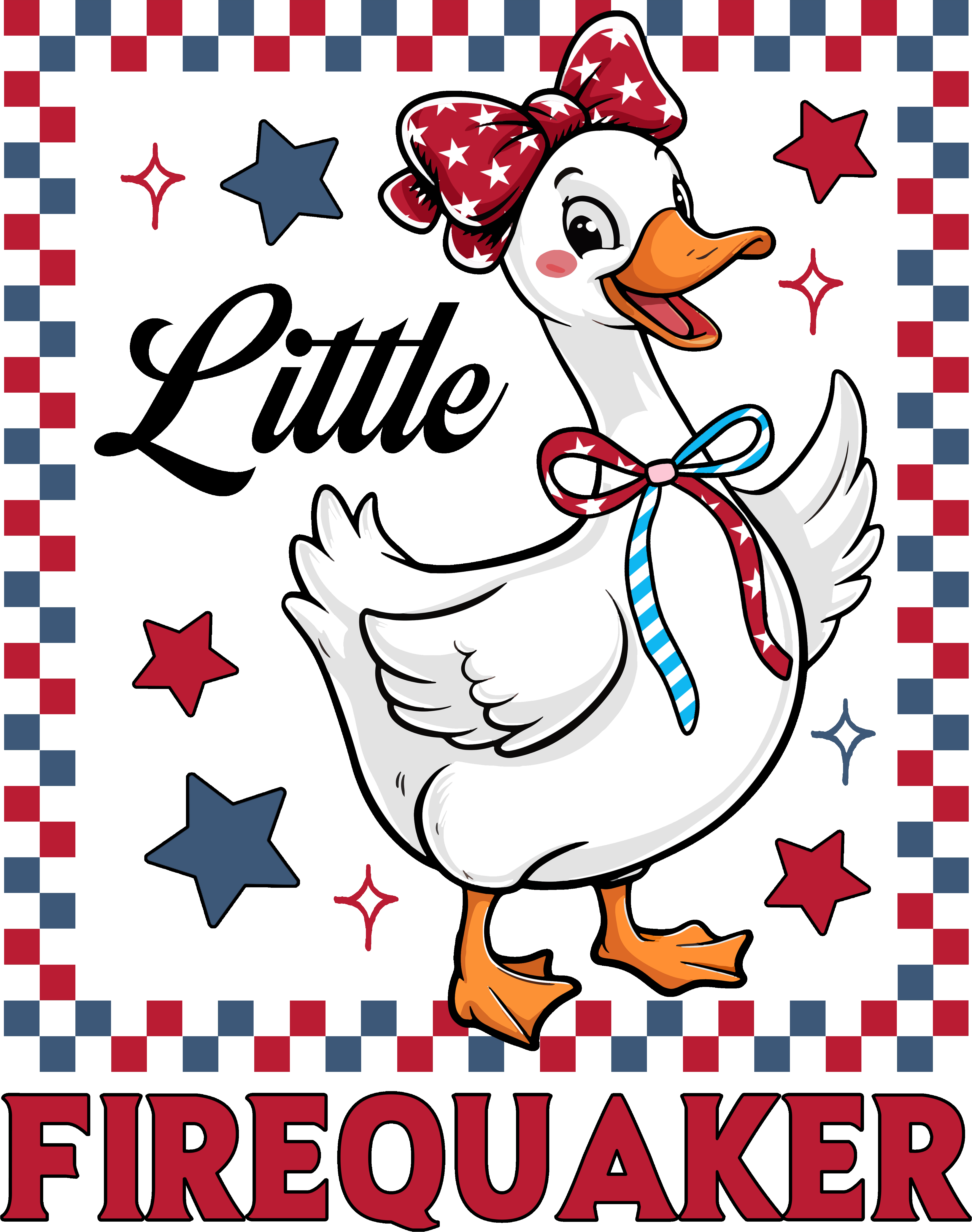 Toddler "Little Firequaker" Duck T-Shirt – Patriotic 4th of July Kids Graphic Design