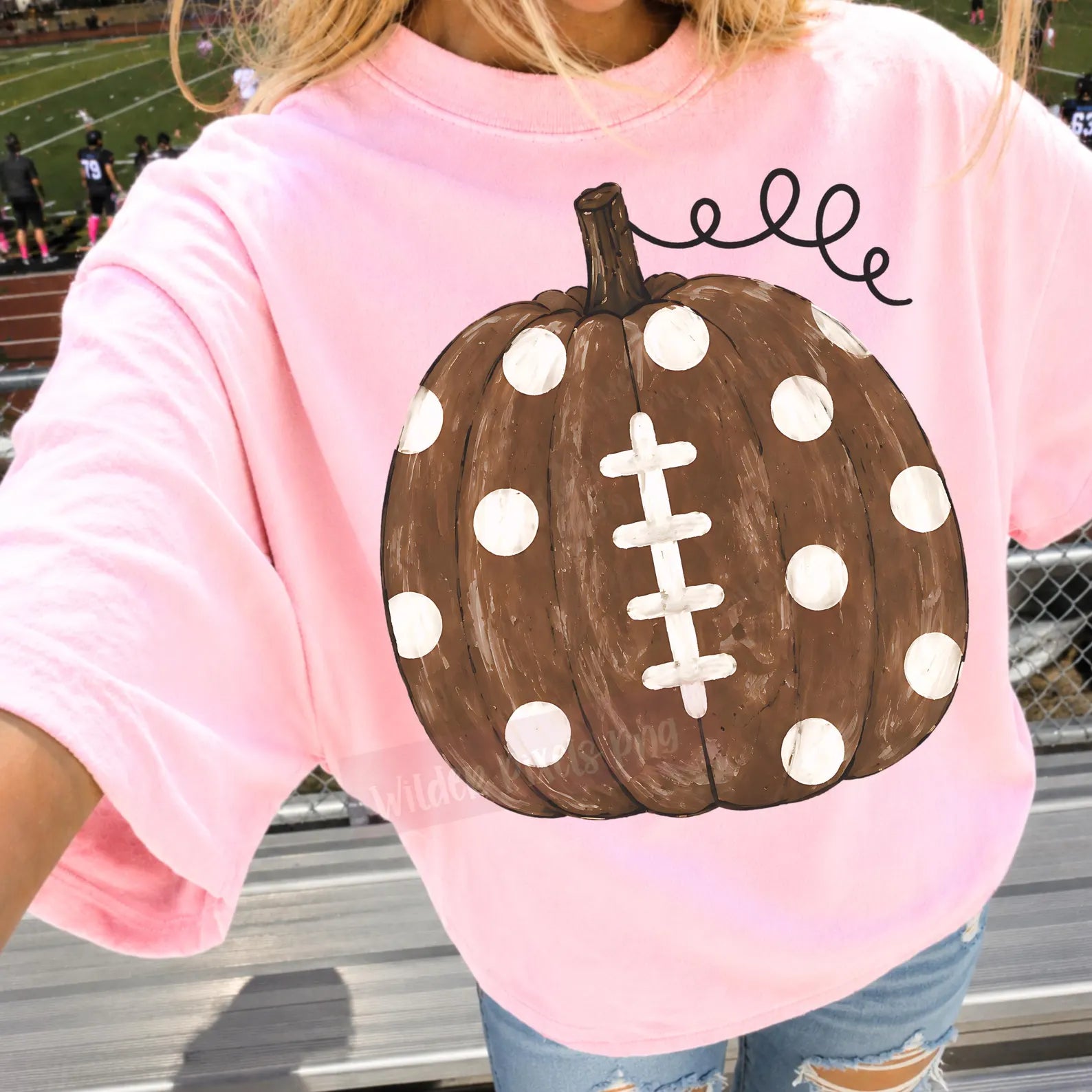 Game Day Pumpkin Football DTF Transfer | Fall & Football Season Heat Transfer