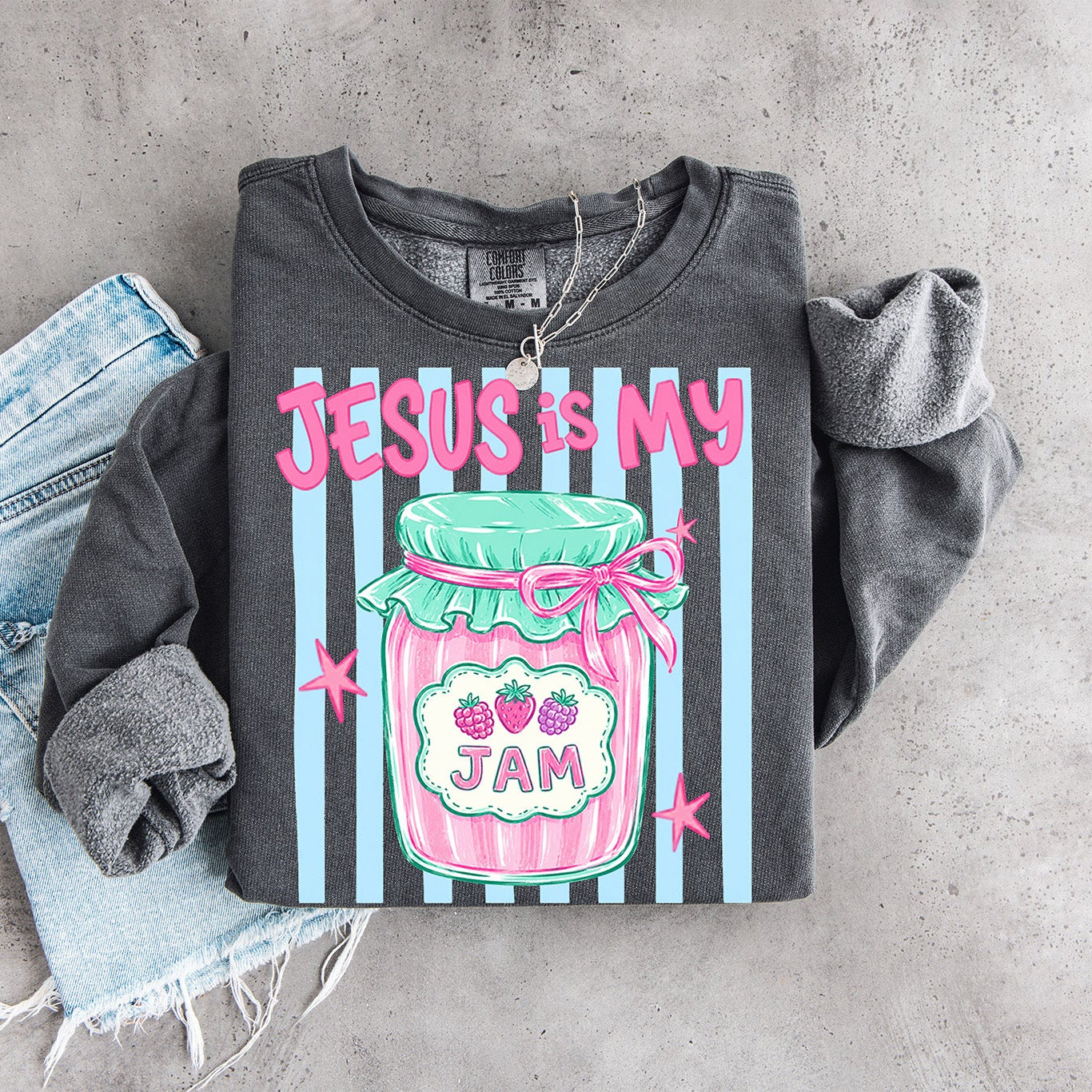 Jesus Is My Jam | Pastel Coquette Aesthetic Christian Graphic