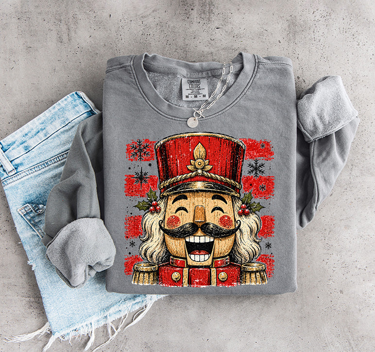 Vintage Laughing Christmas Nutcracker DTF Transfer | Retro Holiday Design