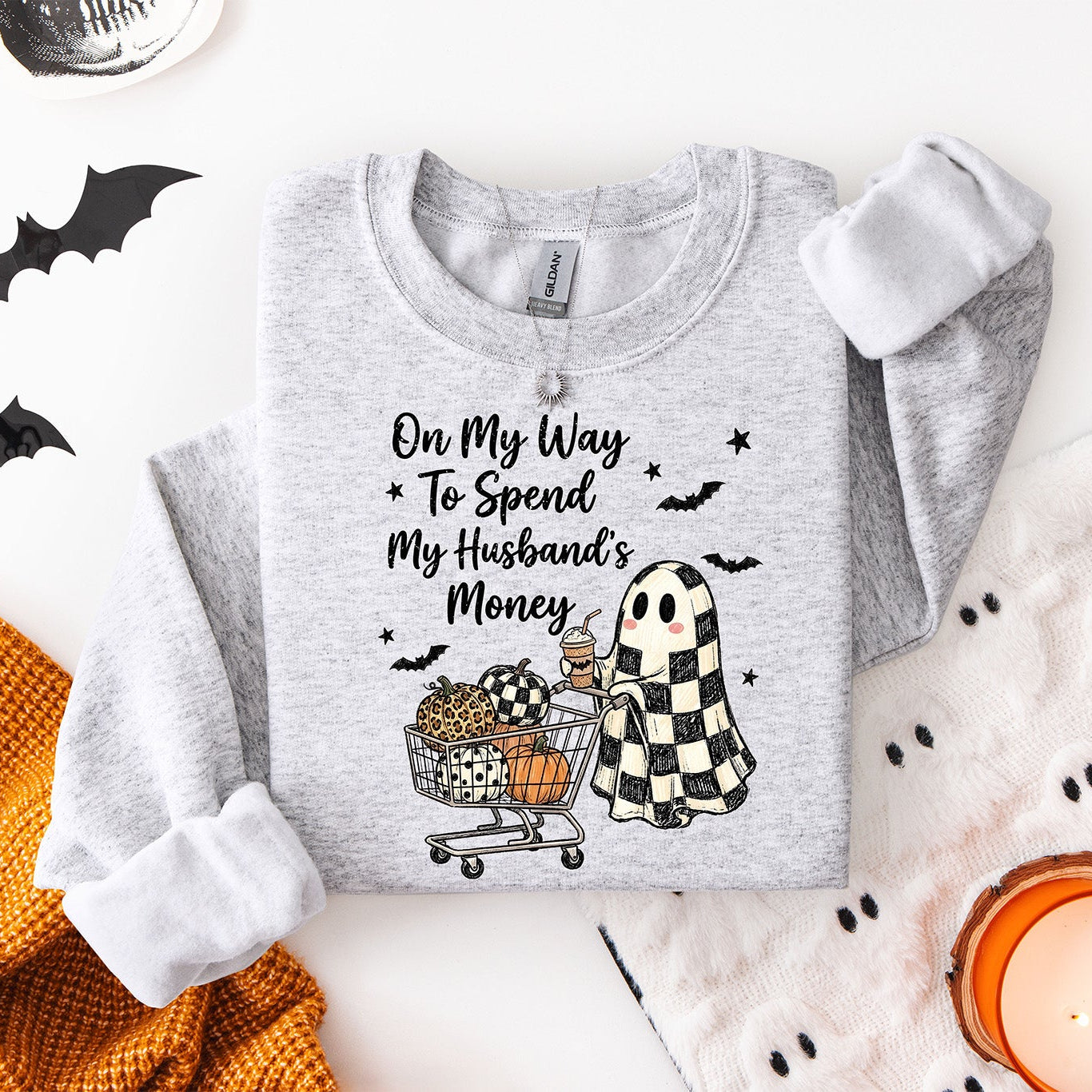 On My Way To Spend My Husband's Money Ghost – Halloween Shopping