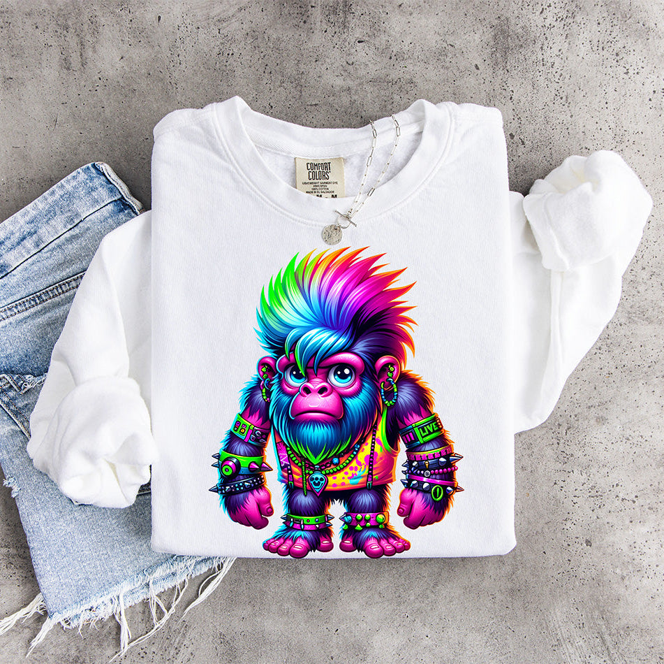 Mr. Bestie the Neon Punk Ape – Vibrant Kawaii Gorilla Streetwear Graphic