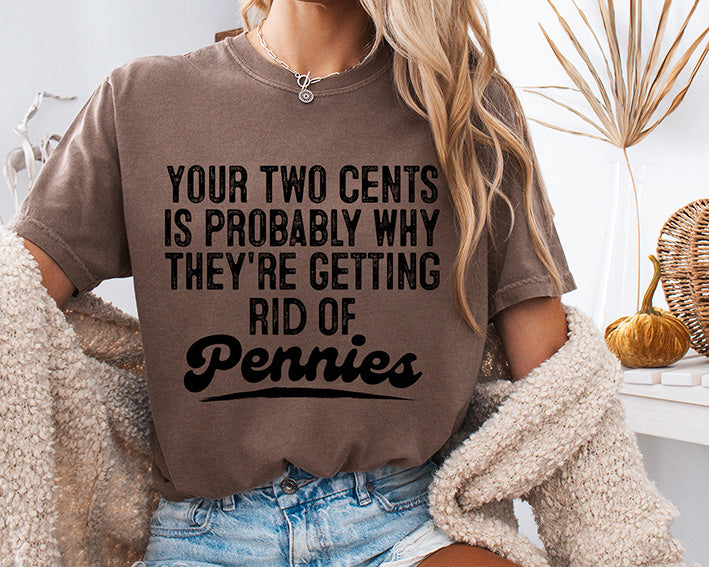 Your Two Cents DTF Transfer | Funny Sarcastic Pennies Quote Design