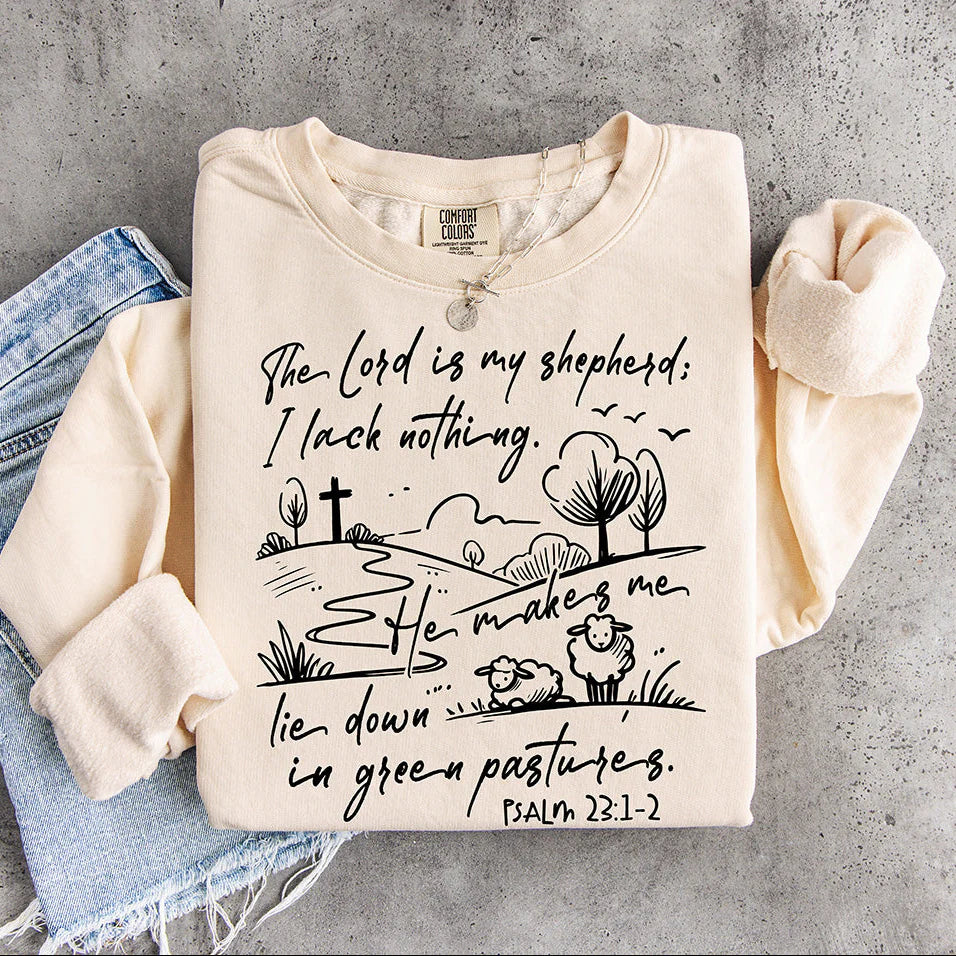 "The Lord is My Shepherd" Psalm 23 DTF Transfer - Ready to Press