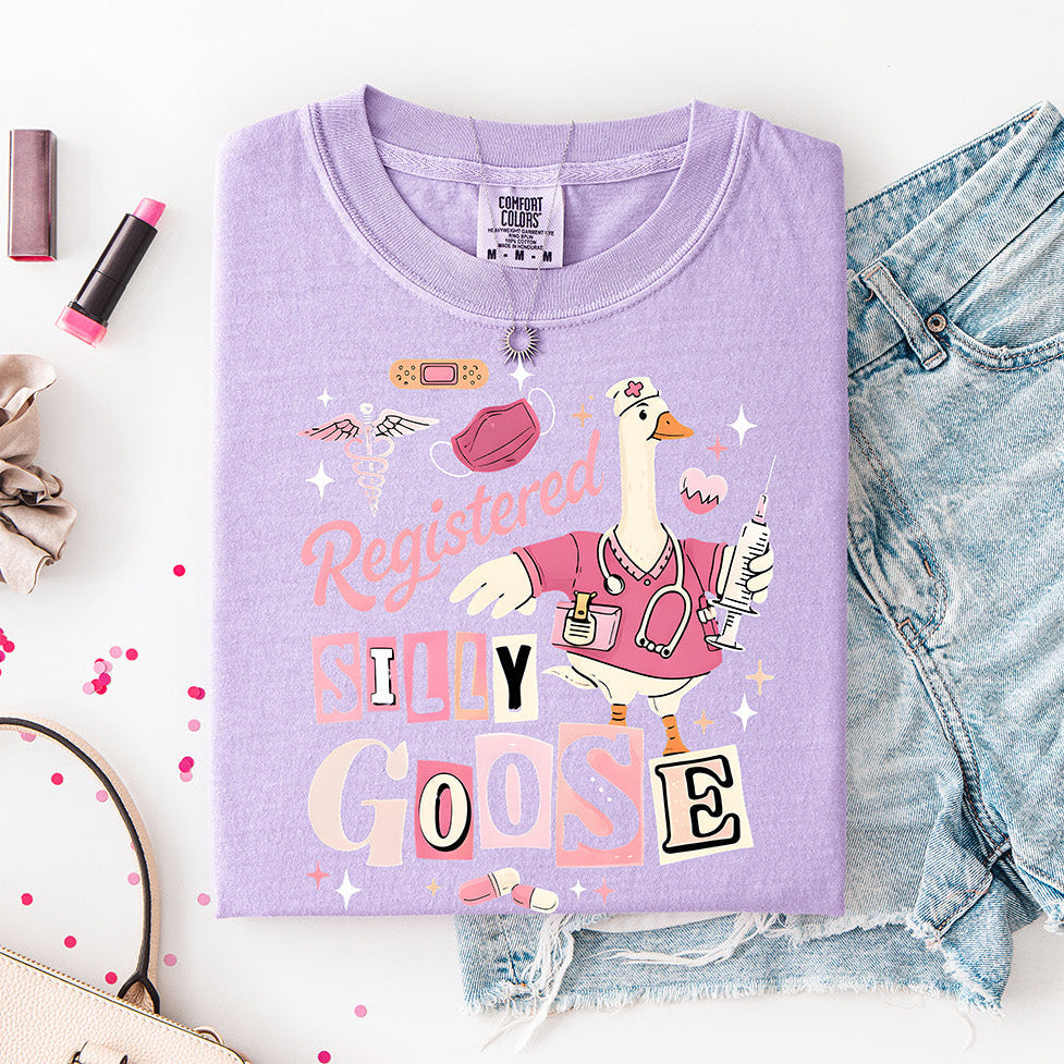 Registered Silly Goose Nurse PNG | Funny Nurse Goose Graphic Design