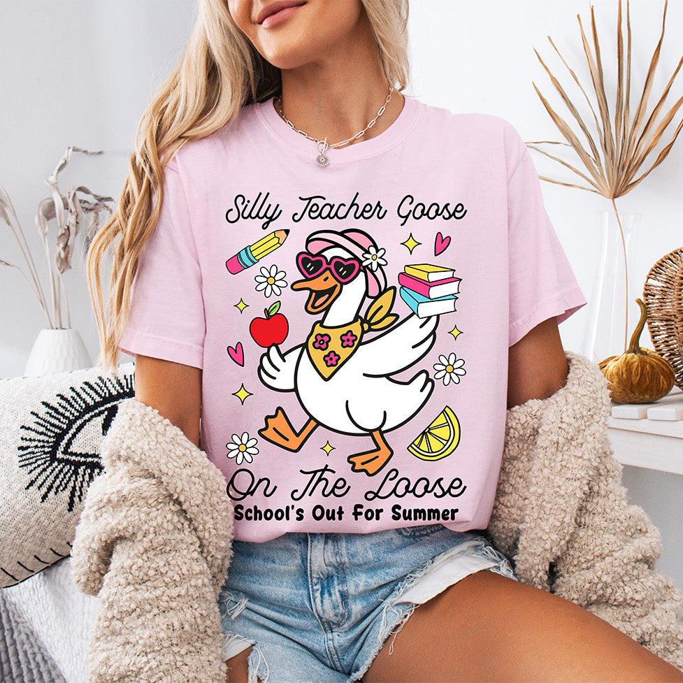 Silly Teacher Goose On The Loose This Summer Ready to Press Design