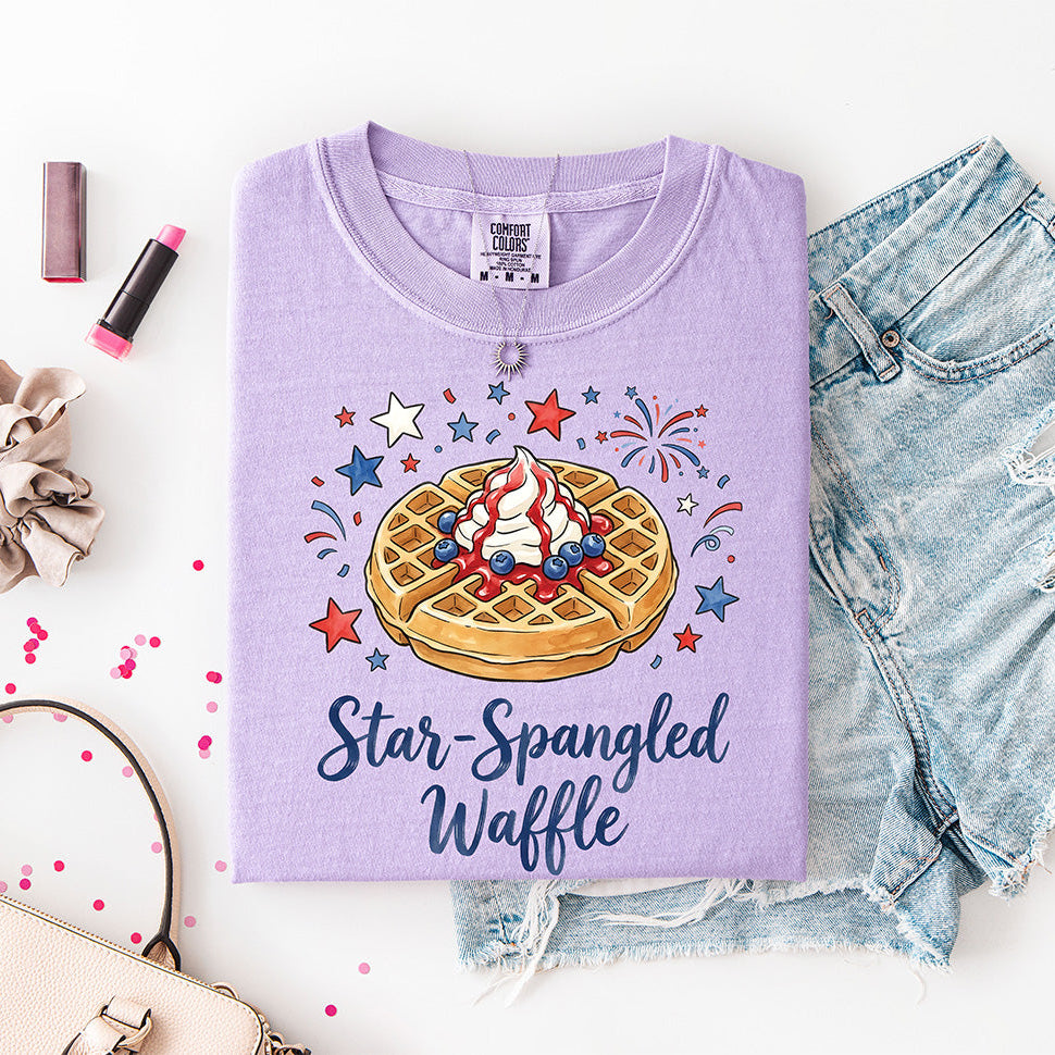 Star-Spangled Waffle Design - Cute Patriotic Food Graphic