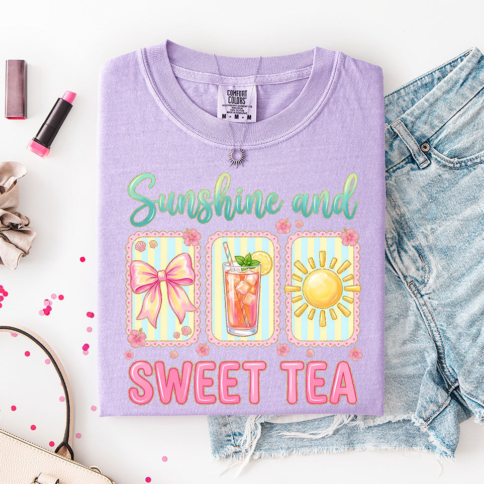 Sunshine and Sweet Tea Graphic Tee | Coquette Summer Design