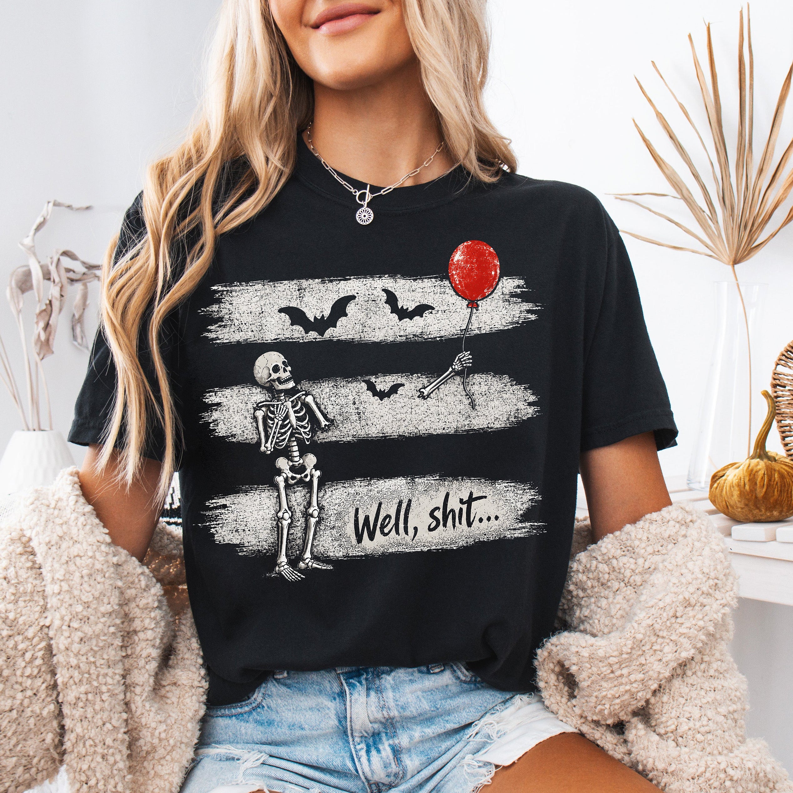 Well Shit Skeleton DTF Transfer | Funny Sarcastic Halloween Horror Design