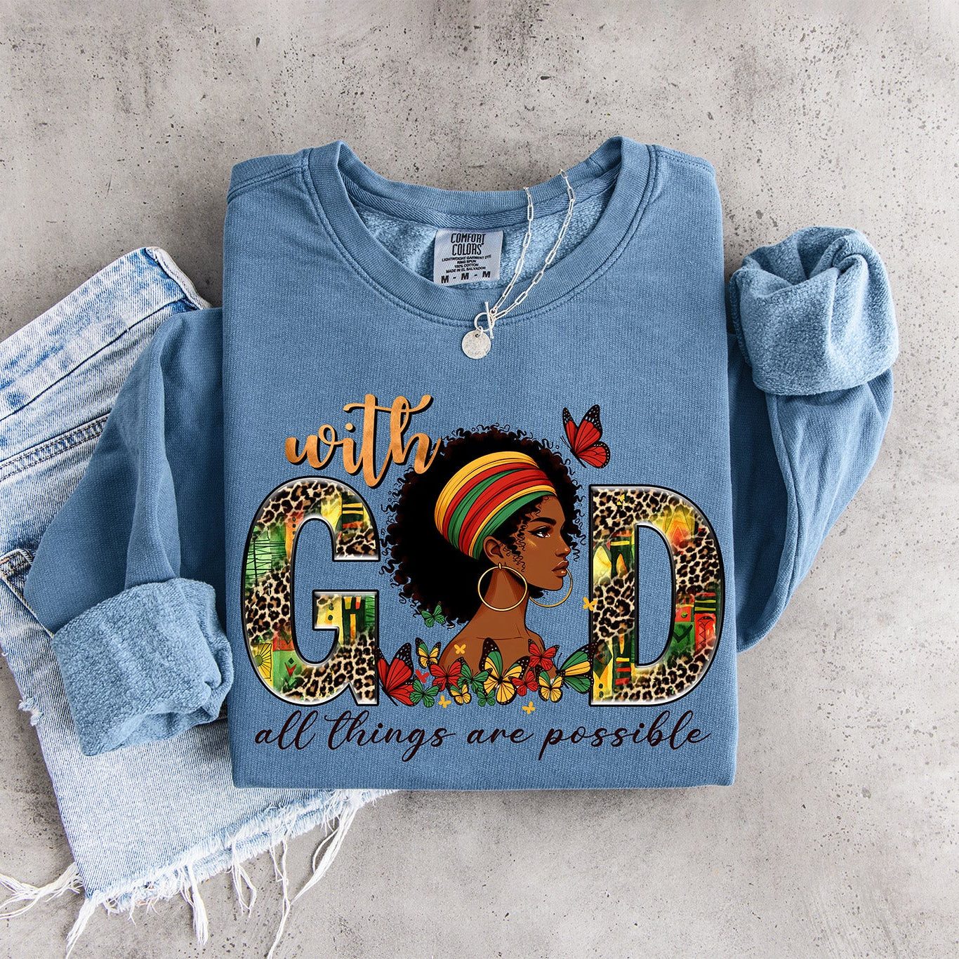 With God All Things Are Possible T-Shirt – Christian African American Faith Design
